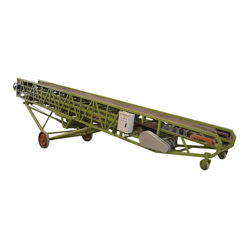 factory supply stone crusher adjustable height portable conveyor belt with wheels