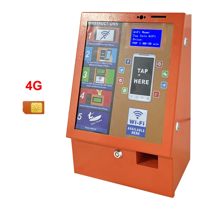 Tap Coin Self-service WiFi Vending Machine With 4G Sim Card Slot