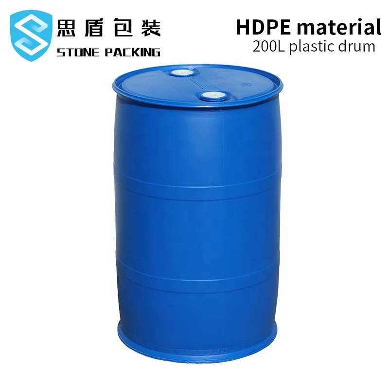 Синий пластиковый цилиндр из полиэтилена высокой плотности объемом 200 л/кг, цилиндр для выдувного формования с двойной крышкой, пластиковый цилиндр объемом 55 галлонов