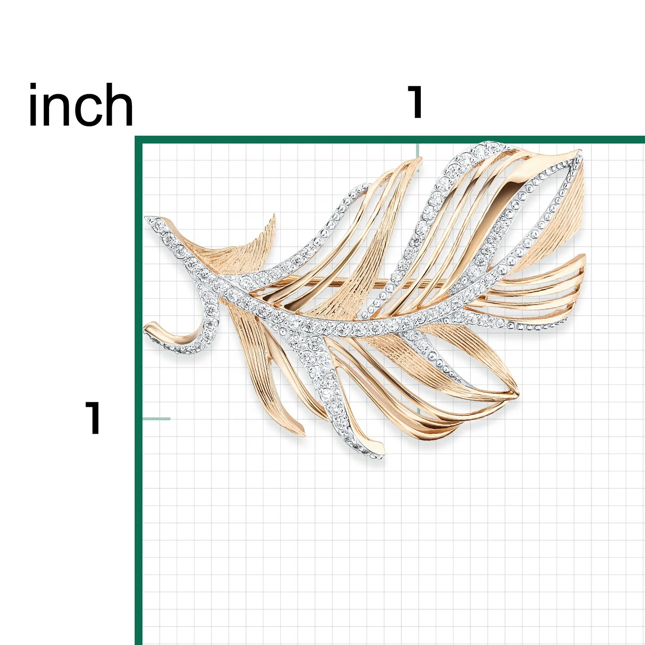 Feather Delicate Brooch 14K Solid Rose Yellow White Gold OEM ODM