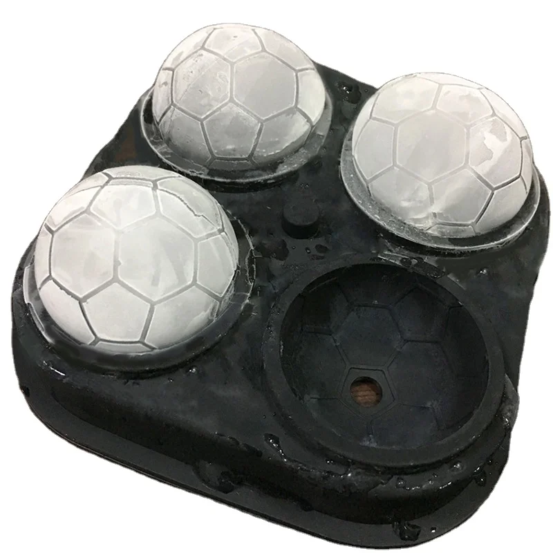 
Easy Release Silicone 3D Ice Mold Football Shaped Ice Cube Maker 