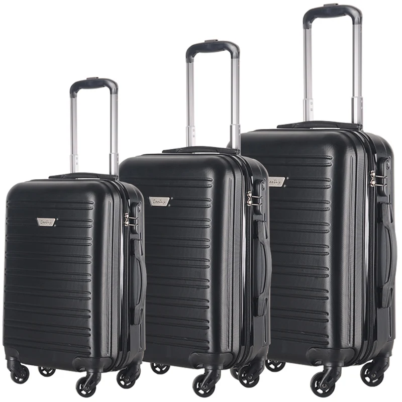 New Design ABS Luggage Cabin Size Plastic Suitcase Travel Trolley luggage sets