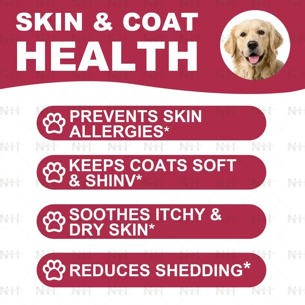 OEM&ODM Custom Private Label Pet Food Omega 3 Soft Chew Supplement for Skin Coat Hair Growth Wholesale Biotin for Dogs