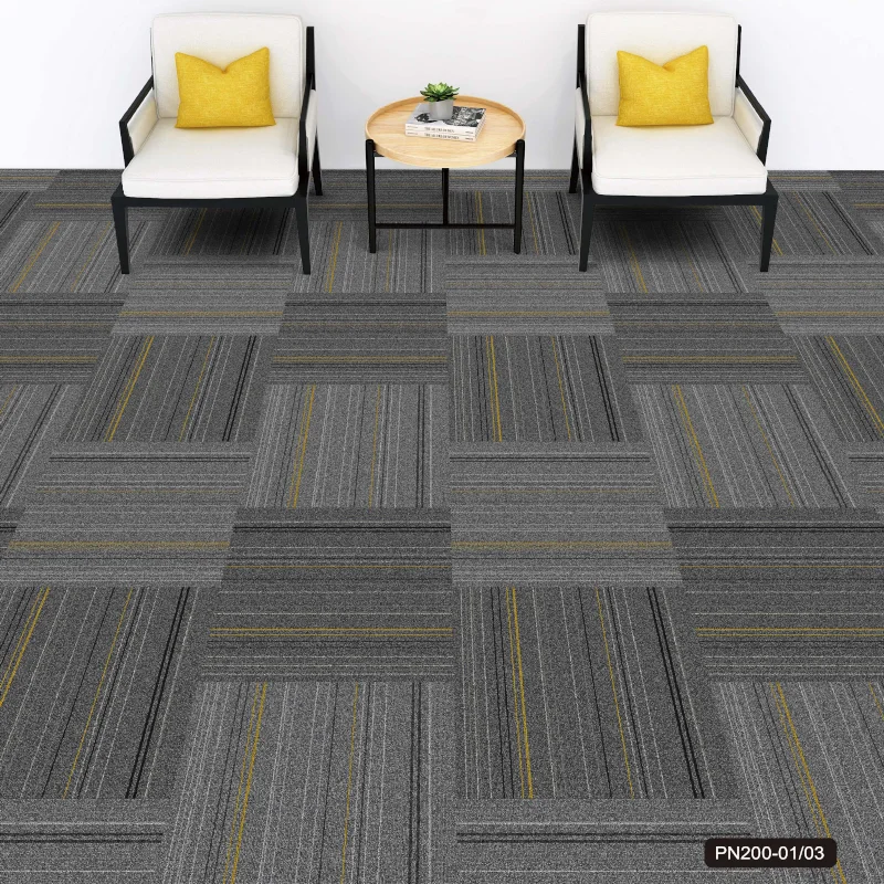 Fireproof non-slip carpet colorful plain square comfortable floor carpet office commercial polypropylene floor carpet tile