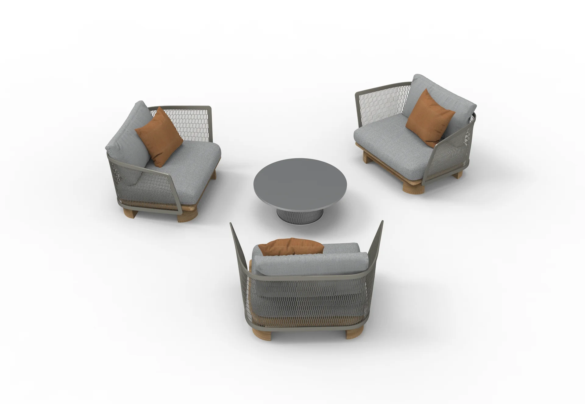 Outdoor Furniture K/D Design Garden Patio Hotel Cruise Resort Villa HPL Board Mesh Aluminum Coffee Table