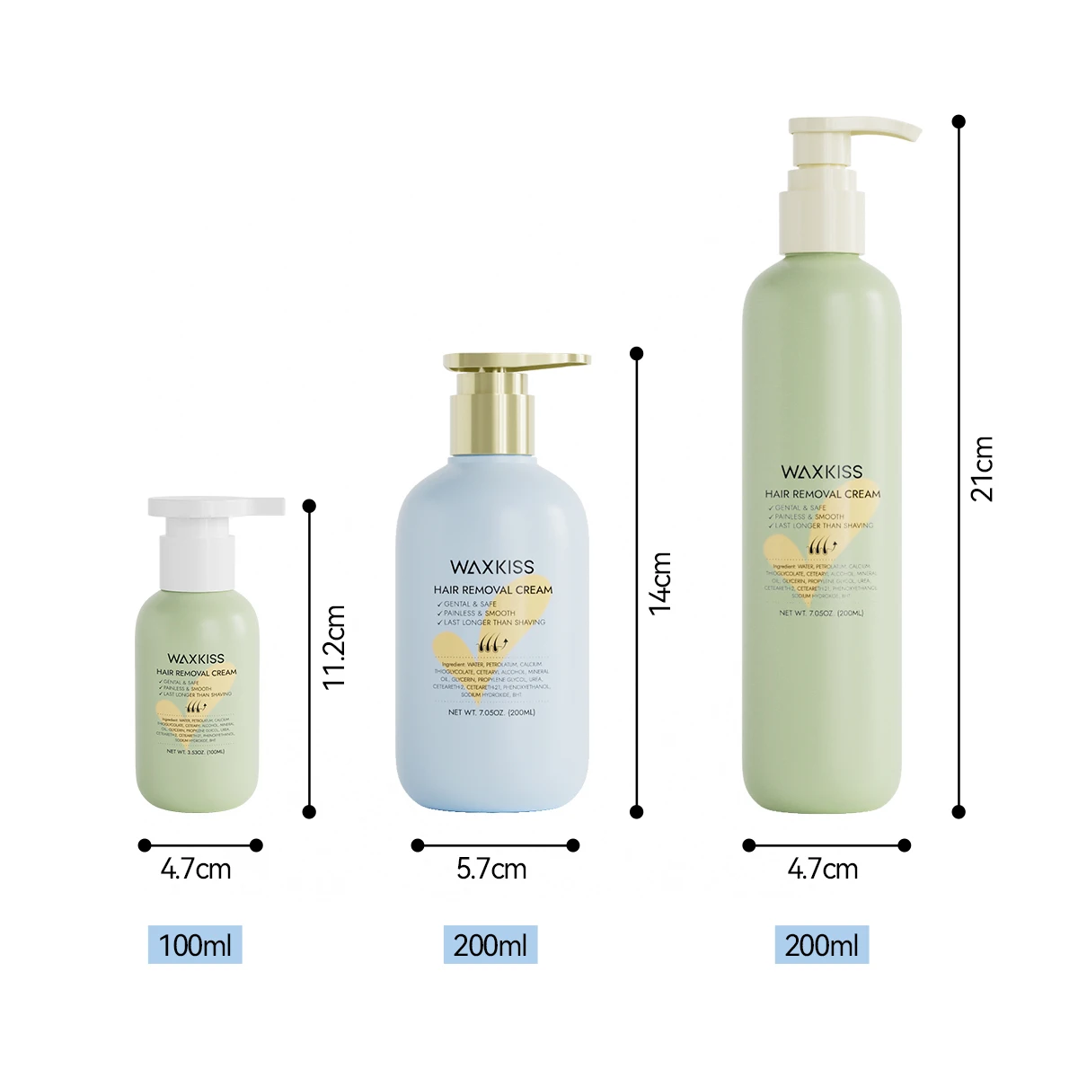 Waxkiss 200g Safe Ingredients Smooth Irritation-free Comprehensive Hair Removal Cream for intimate regions