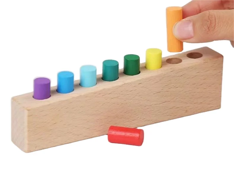 Baby Wooden Montessori Toys Children Puzzle Cylinder Blocks juguetes montessori de madera Kids toys wholesale