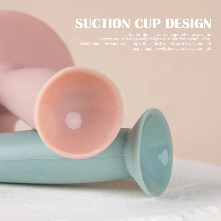 Gloway 2 Different Spec. Finger Toothbrush & 360-Degree Suction Base Gums Massage Tooth Brush Silicone Baby Training Toothbrush