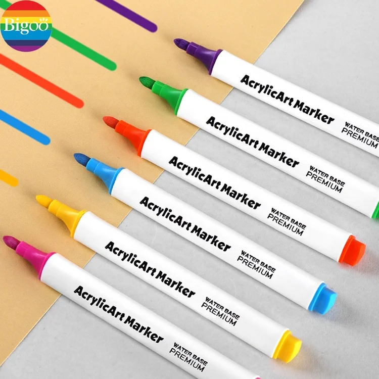 Customized 12/18/24/36/48 colors marker acrylic art paint markers pen for art drawing supply in all surface