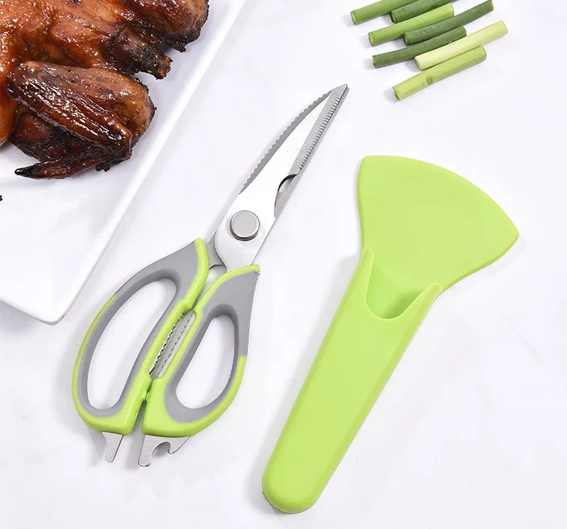 Многофункциональные прочные нескользящие кухонные ножницы из нержавеющей стали с защитой от