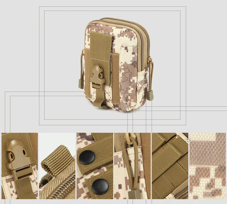 Molle сумка для мобильного телефона 800D оксфордская подвесная Спортивная поясная с поясом камуфляжная водонепроницаемая тактическая