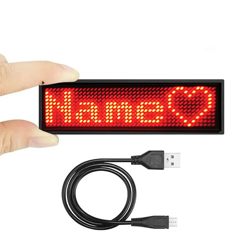 Wearable pin magnetic programmable badge personalization led name tag
