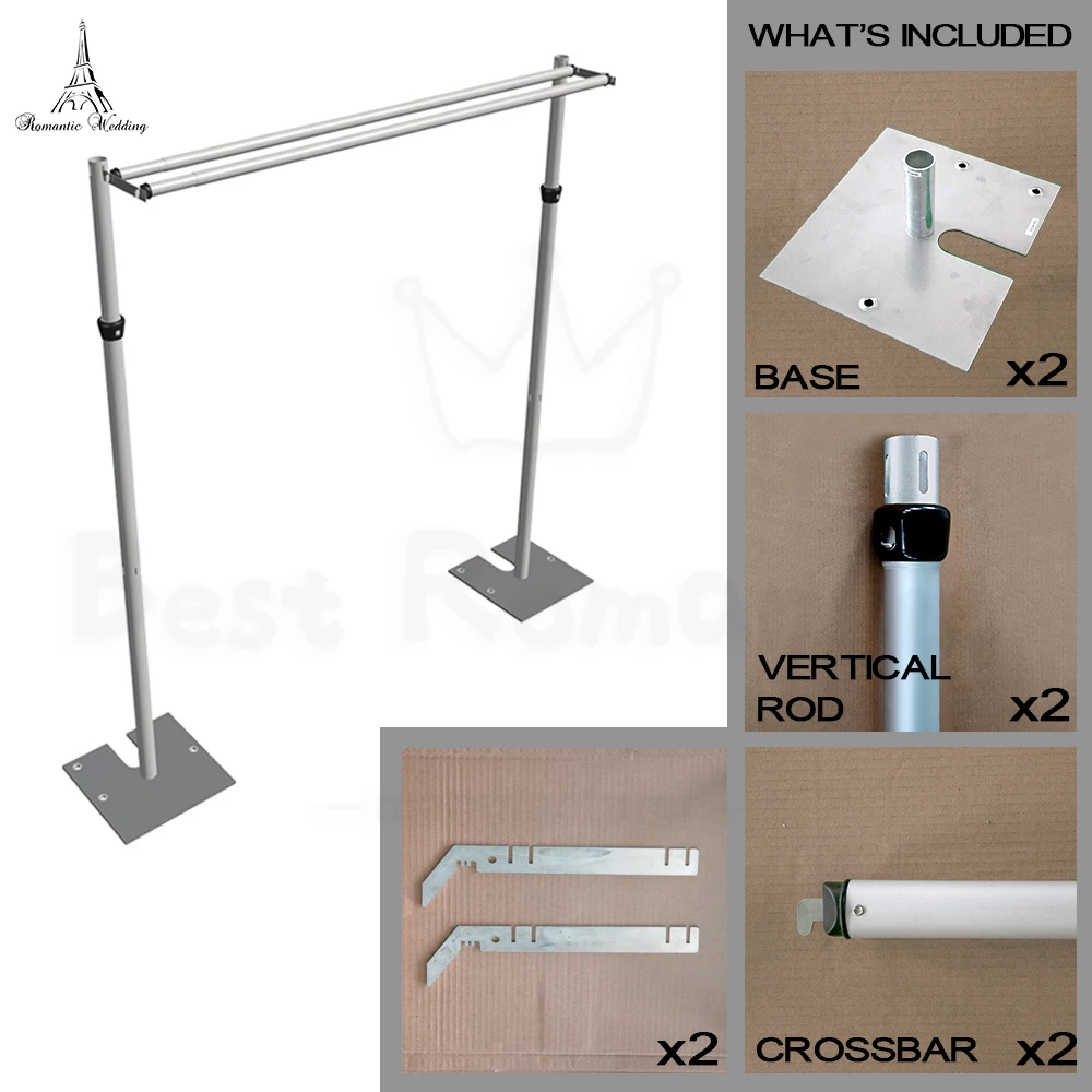 Оптовая продажа, Инновационные регулируемые трубы, драпированные комплекты, двойные вешалки-перекладины для торгового шоу, оборудование для украшения торжества, вечеринки, свадьбы