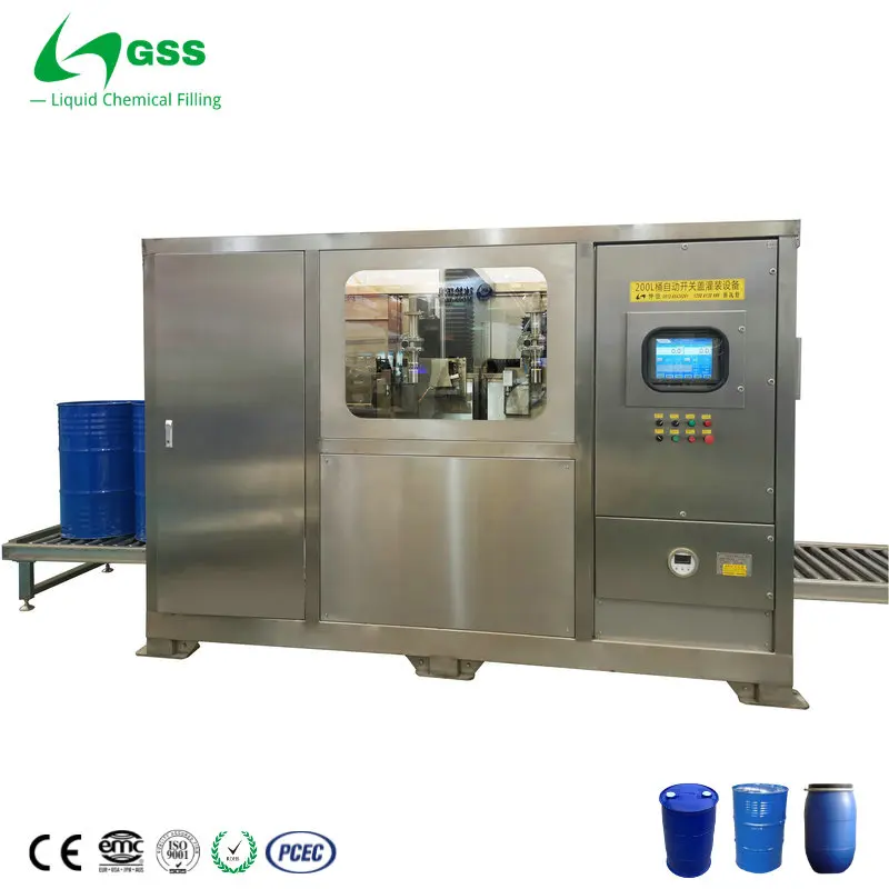 GSS 200 L Drum Semi-Automatic Corrosive Sulfuric Nitric Hydrochloric acid Lye Liquid Chemical Filling Packaging Machine