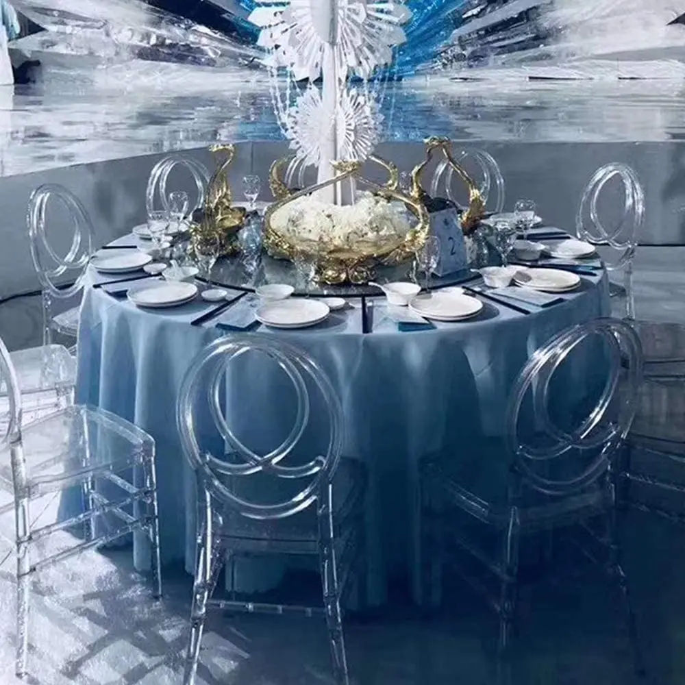 Round shape clear acrylic transparent plastic wedding polycarbonate resin chair