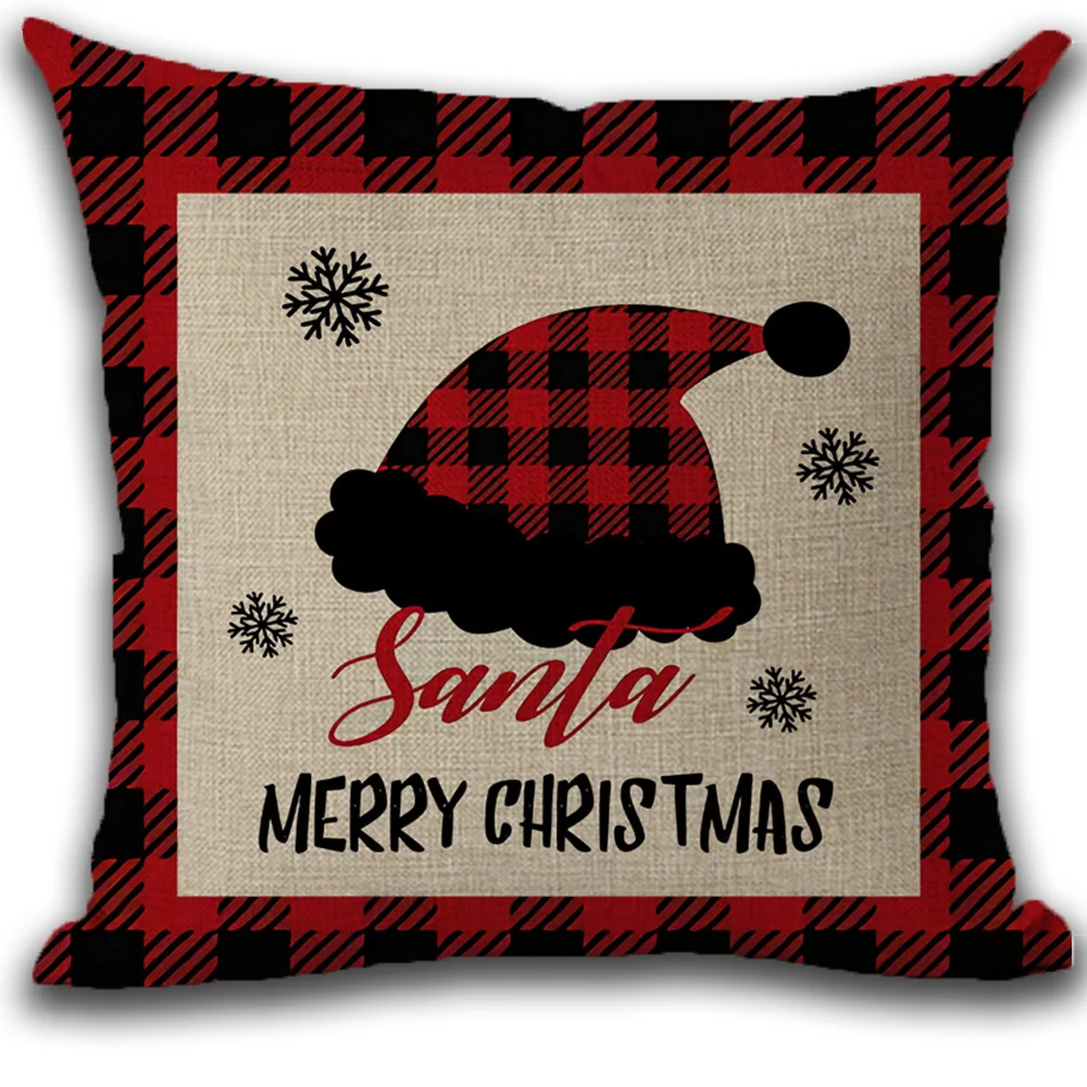 Merry Christmas Decorations for Home Xmas Cushion Cover Christmas Ornament Pillowcase Natal Navidad 2023 New Year Gifts 45x45cm