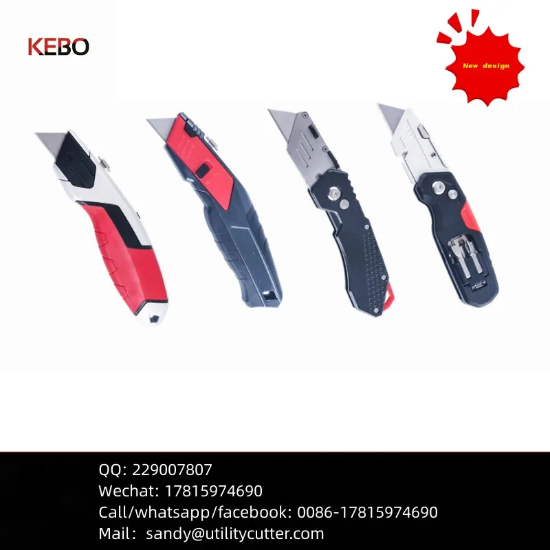 Auto retractable utility knife aluminum safety knife cutter heavy duty knife