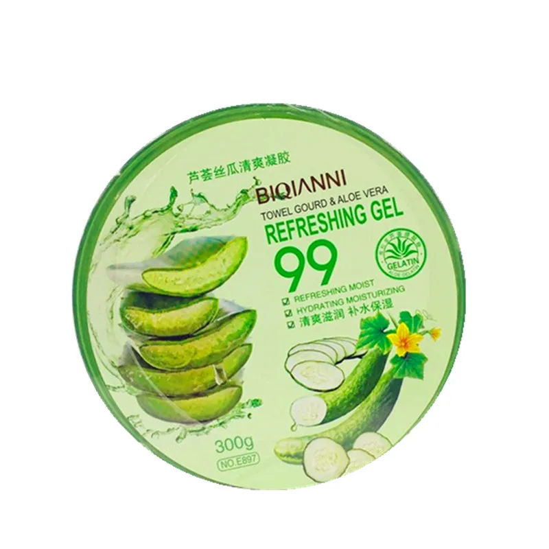 Hot Popular Product BIQIANNI   Aloe Vera Leaves Towel Gourd and Fruit Tree Hydrating Moisturizing Gel