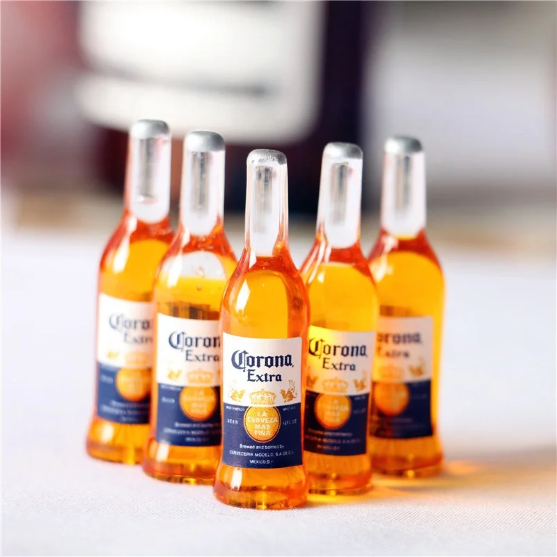 Wholesale 1:12 Scale Beer Wine Drink Bottle Doll Food Kitchen Living Room Access Doll house Miniature Toy Playing Home Baby Toy