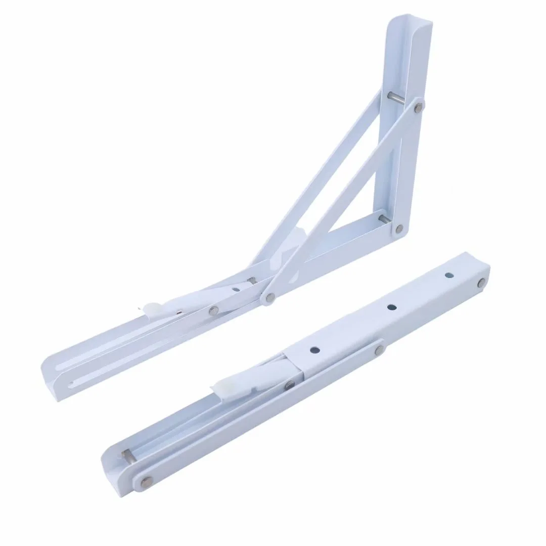 Heavy Duty Metal Collapsible Shelf Bracket for Bench Table, Shelf Hinge Wall Mounted Space Saving DIY Bracket