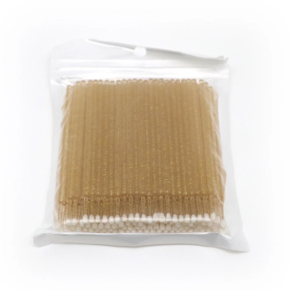 100 Pcs Crystal Micro Swabs,Micro Applicator Brush,Eye Lashes Mascara Wands For Eyelash Extension