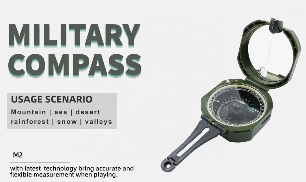 Hot Sale Professional M2 Geological High Accuracy Compass Outdoor Survival Hiking Handheld Compass Multifunction Shockproof
