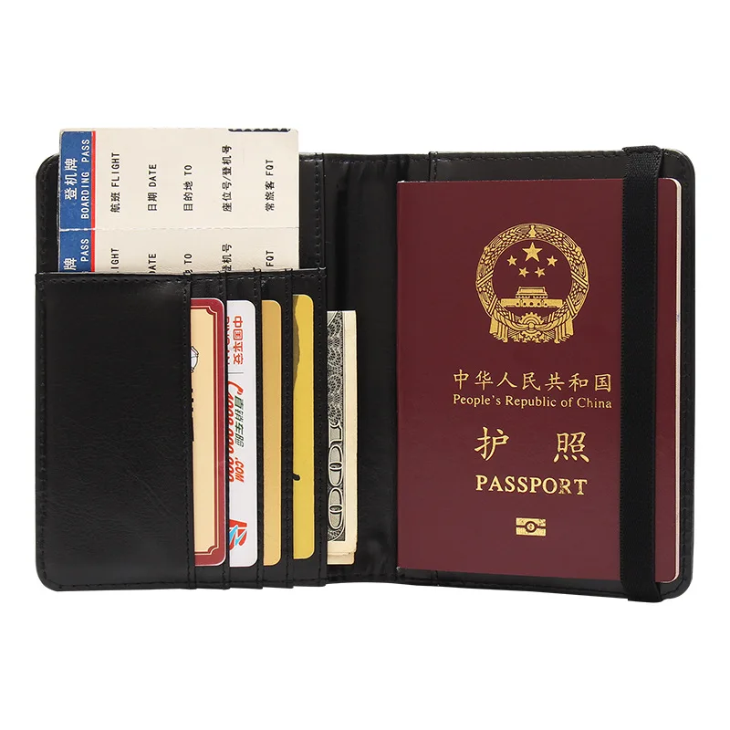 RFID blocking Travel Wallet Passport Holder debossed American Passport Cover PU Leather passport holder credit id card holder