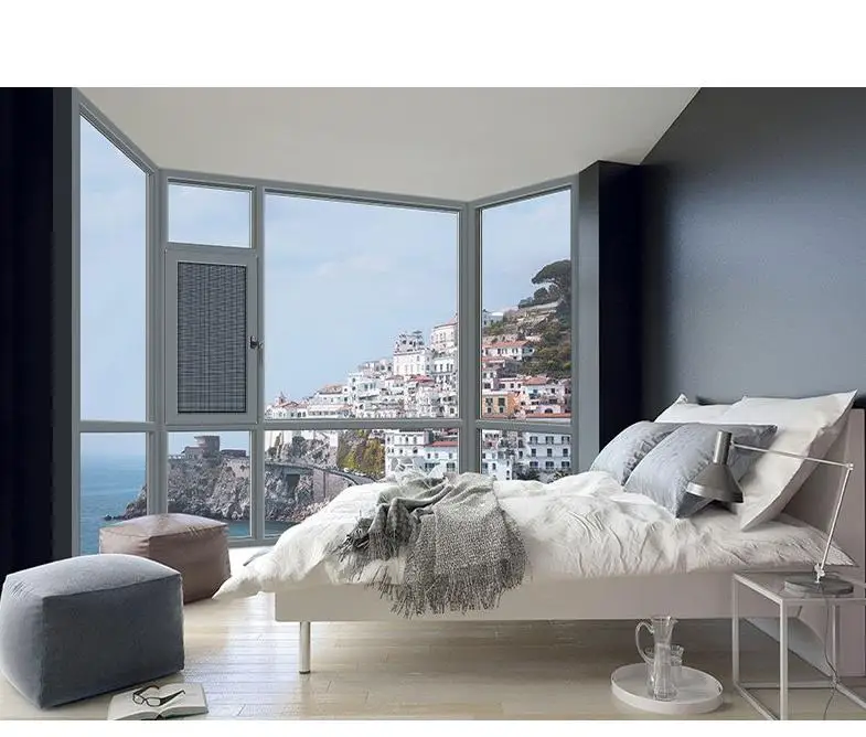 High Quality Hurricane Impact Tempered Glass Double Glazed Windows  Aluminum Casement Window