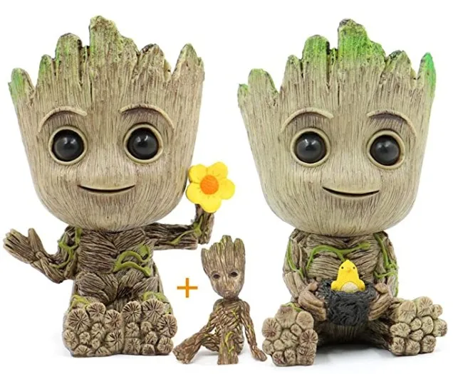 High Quality Hot Selling Cute Polyresin Resin Tree Baby Groot Flower Pot