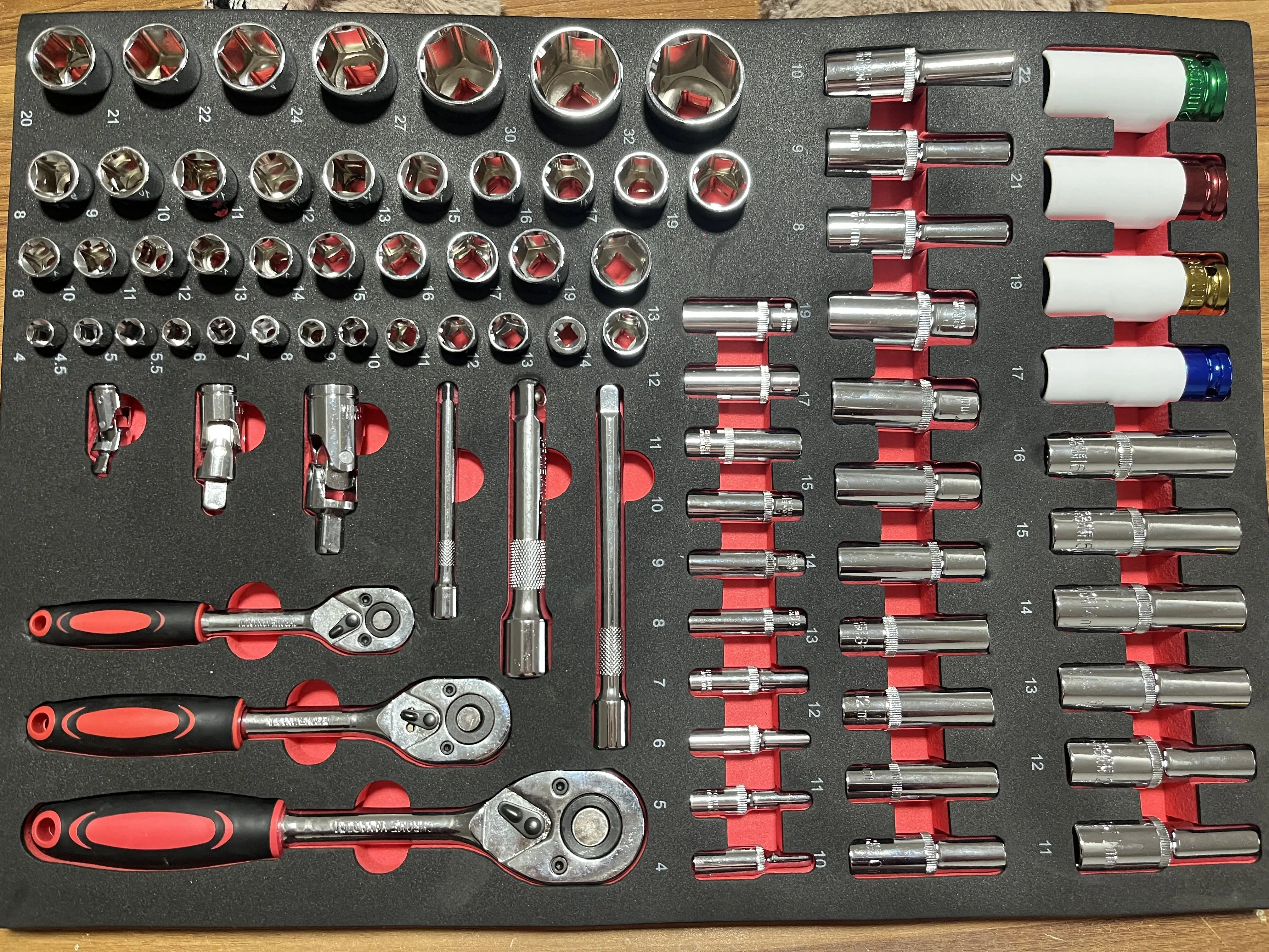 CE 7 Drawer 31' Rolling Tool Cart Heavy Duty Tool Chest With Mechanic 258 pcs Tool Sets For Repair Shop