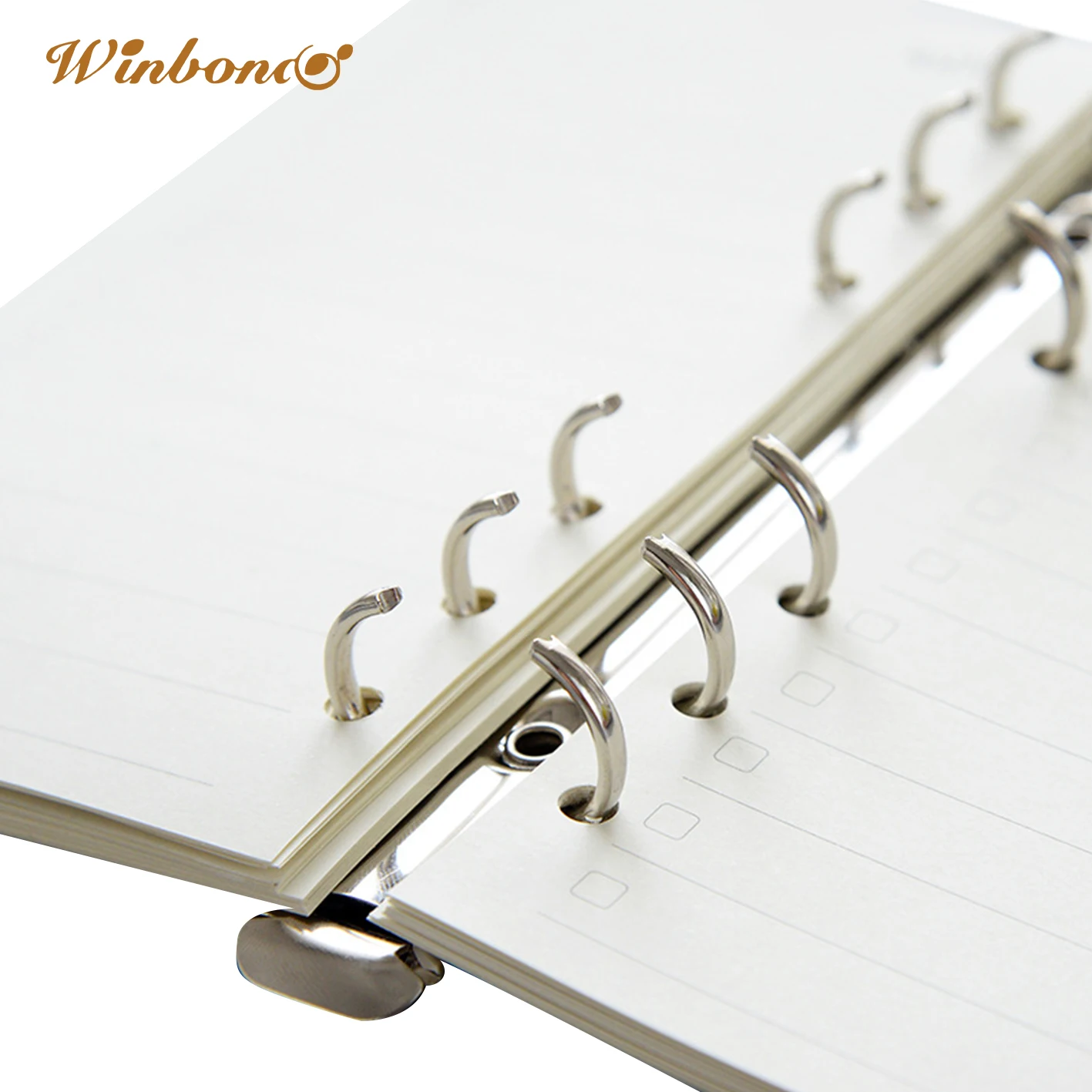 Factory Custom Color 6 Ring Mechanism Stationery Hollow Metal Binder Clips 6 Ring Binder Clip