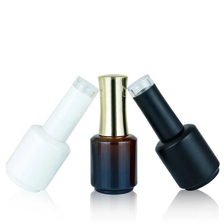 custom print logo 15ml round white fancy soak off empty uv gel nail polish glass bottle