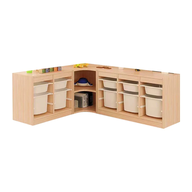 Solid Wood Living Room and Preschool Bookcase & Toy Storage Cabinet-Multi-Purpose Home Furniture Set