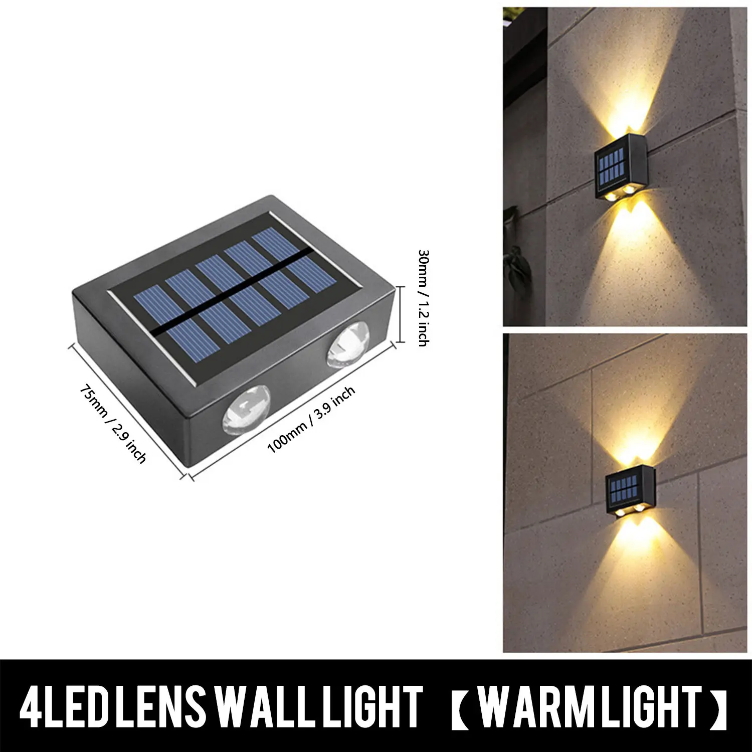 4LED up and down solar wall light, outdoor decoration garden courtyard home wall light waterproof solar light garden