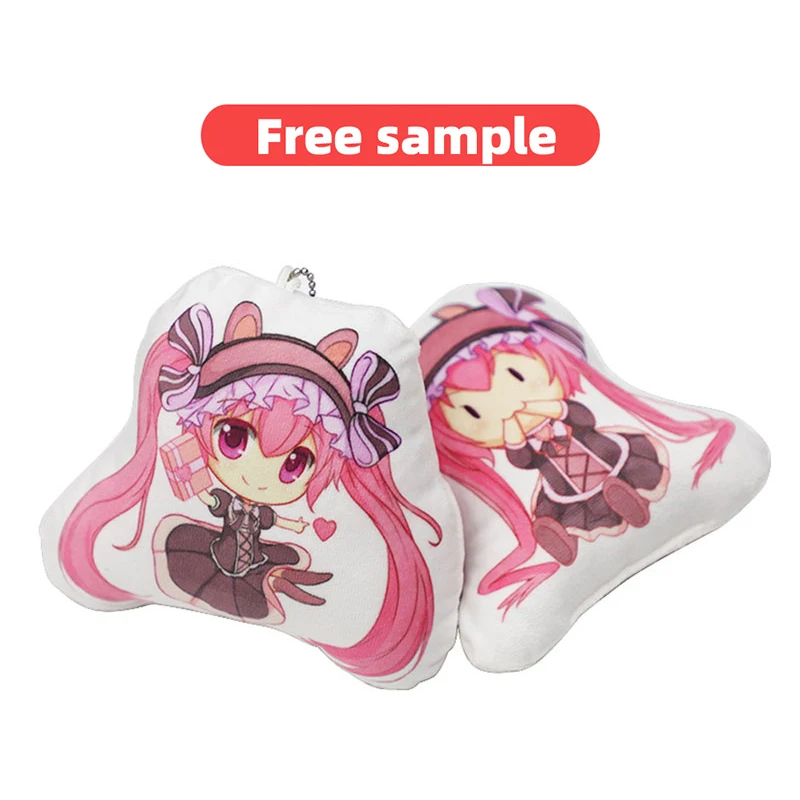 Custom Design Mini Dakimakura Cute Plush Small Pendant Cute Toy Doll  Anime Keychain Pillow Holder High Quality Pendant Keyring