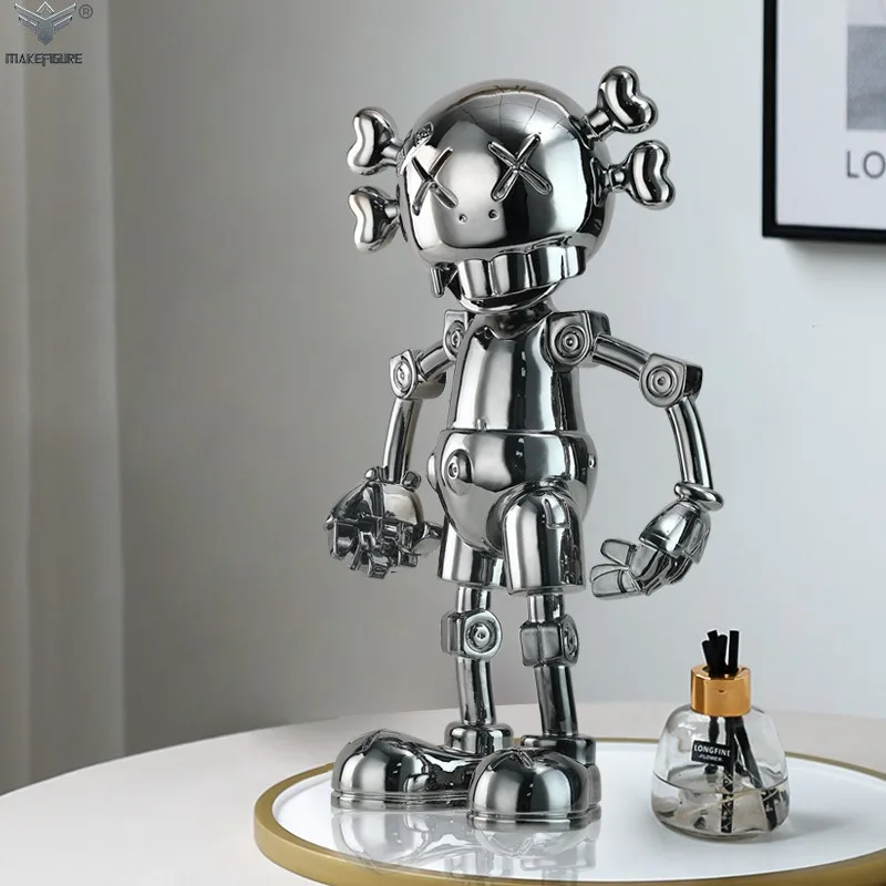 Premium Black Silver Plating Resin Figure Custom Made Designer Resin Figure Toy Electroplating Polyresin Figurine