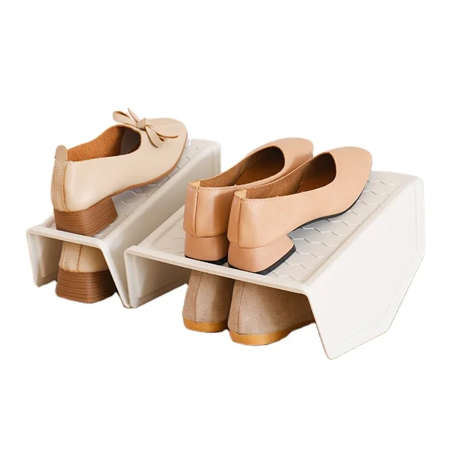 Haixing Plastic Double Layers Shoe Rack Organizer OEM ODM Ladies Shoes Holder GA049