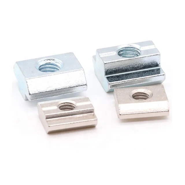 Steel Galvanized Concealed M4/M5/M6/M8 T Shape Square Sliding Block Nut Standard Aluminum for 4040 Europe Metric Thread DIN Gubo