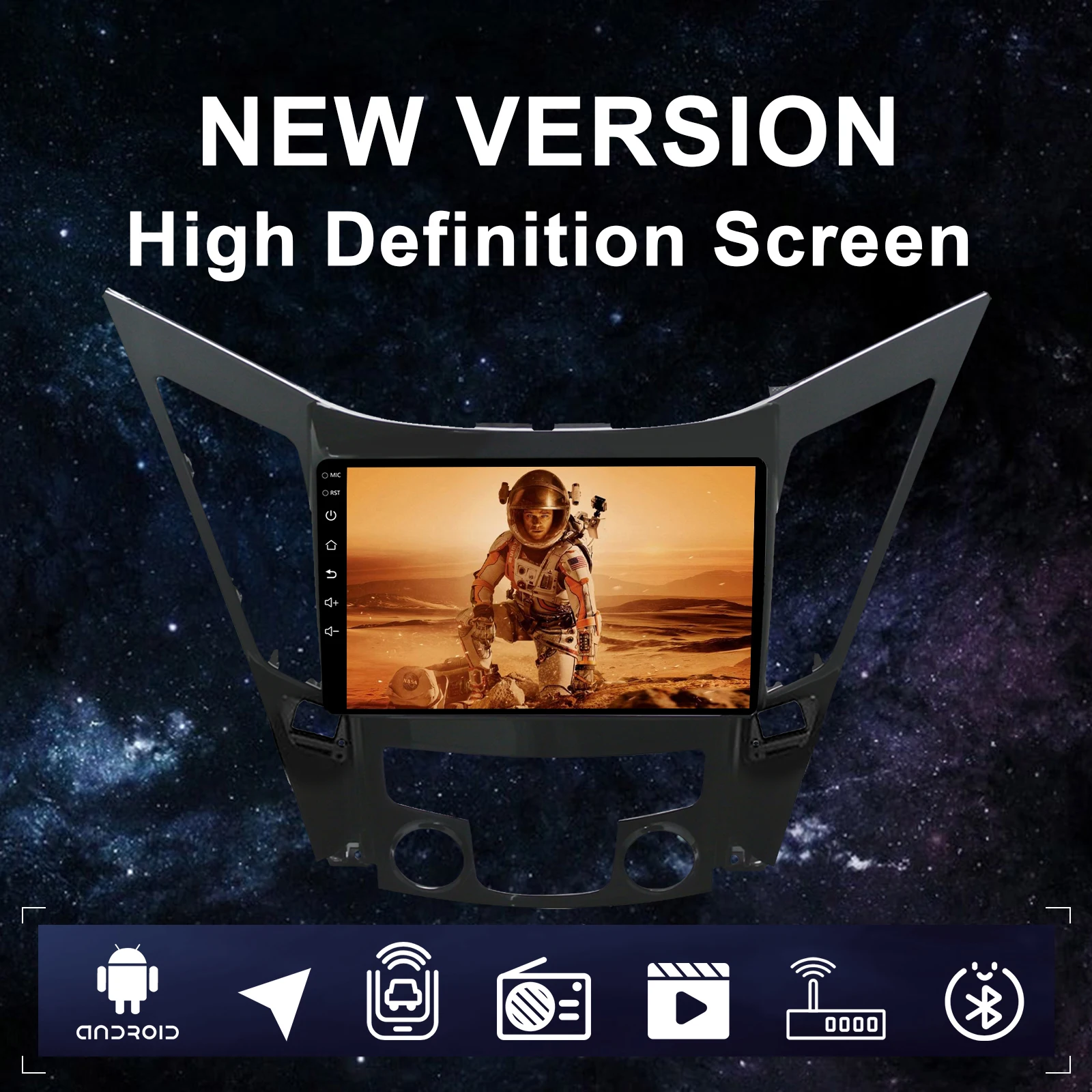 Car Android 10.1 Radio For Hyundai Sonata 2011-2013 Multimedia Player 9 inch Super High Definition 1024 x 600 Car Stereo