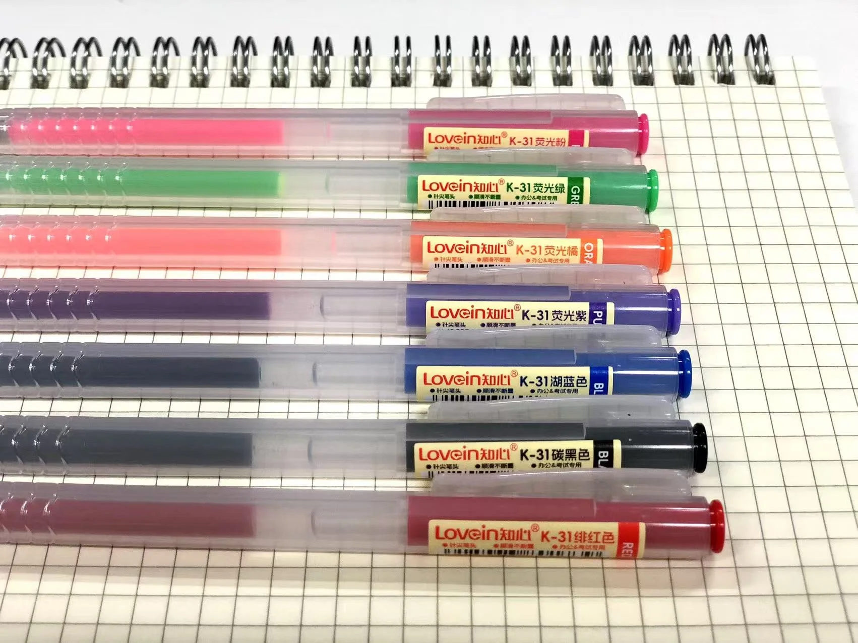 Zhixin Sugar K-31 Multicolor Gel Pens,  Assorted Pens,0.5mm gel pens, Lovein Office School Supplies  Ink Pens