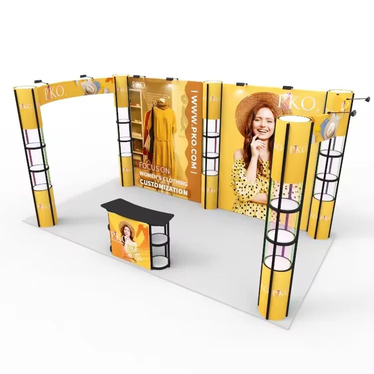 Modern Customized Design Trade Show Expo Fair Stand Portable Lightweight Easy Assemble LED Tower Exhibition Display Booth