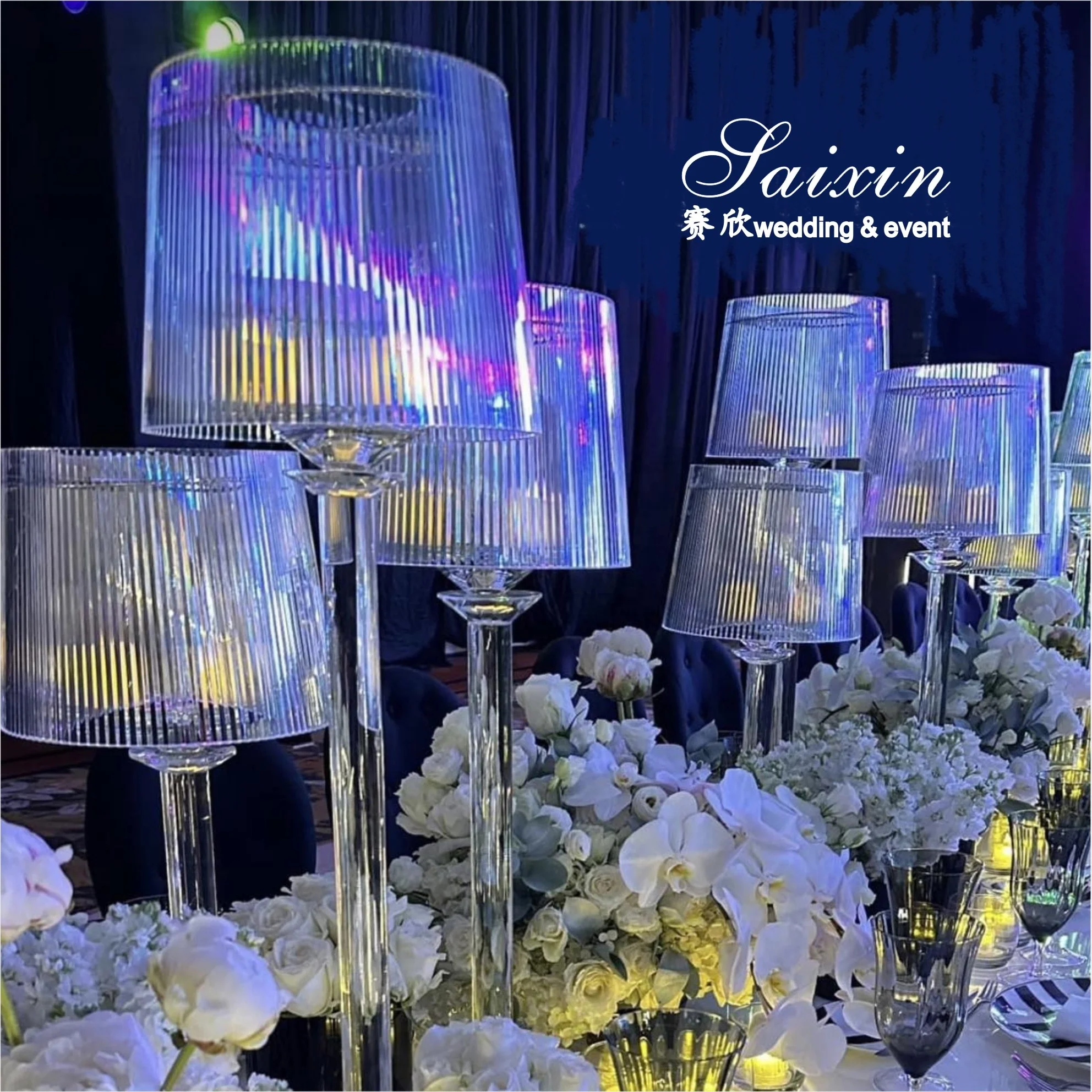 Unique Candle Stand Wedding Table Decoration Clear Crystal Candle Holder