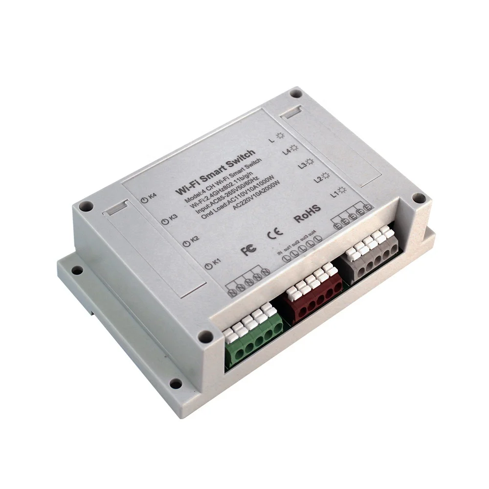 G-Techplus 4CH Tuya Switch WiFi Switch Module Wireless Relay DIY Smart Switch APP Voice Control Smart Home RF Receive 10A Relays