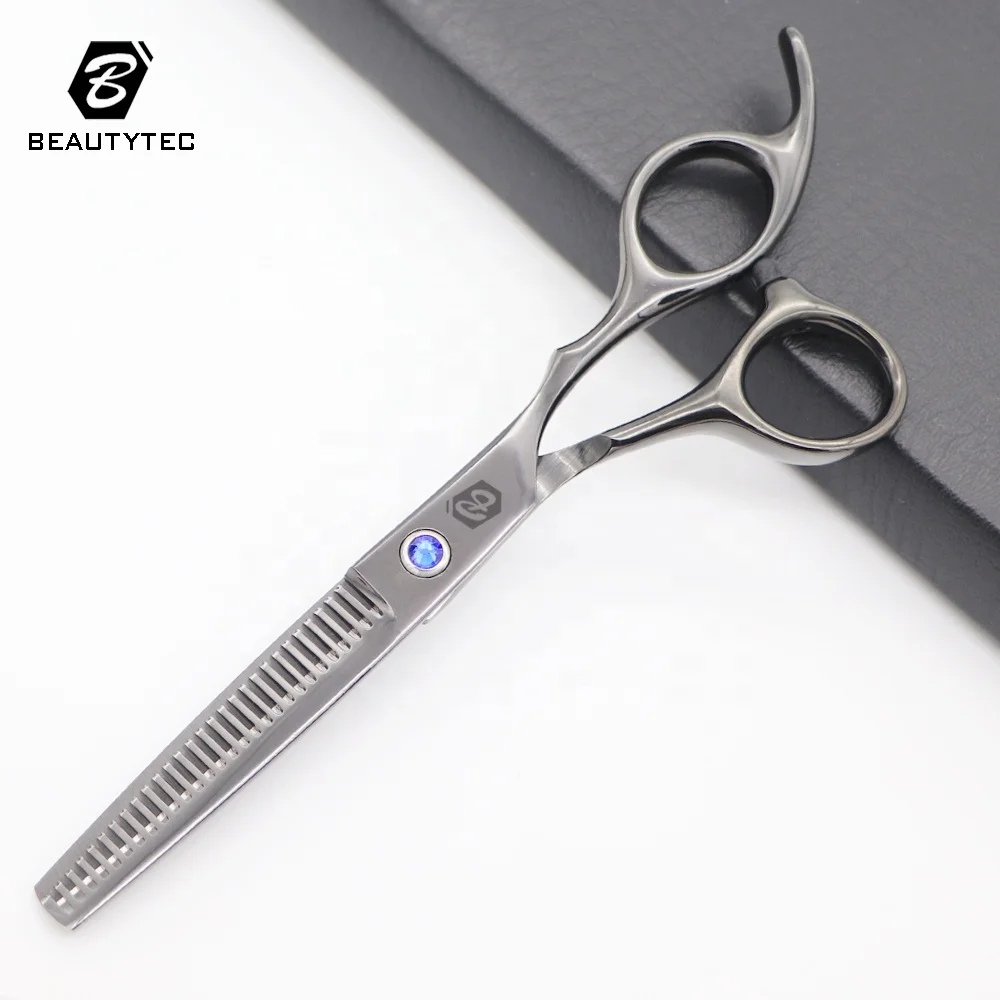 Black Salon Stainless Steel Cutting Shear Hair Scissors For Professional Barber