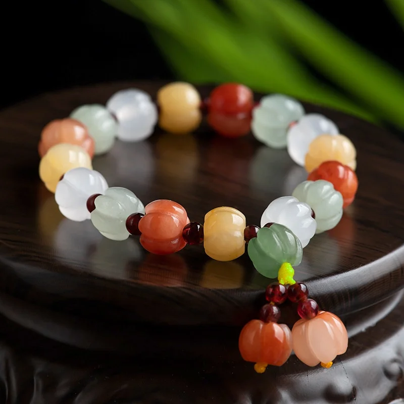 natural topaz  pumpkin The hand strings personality Restoring ancient ways  The hand strings wholesale SL21