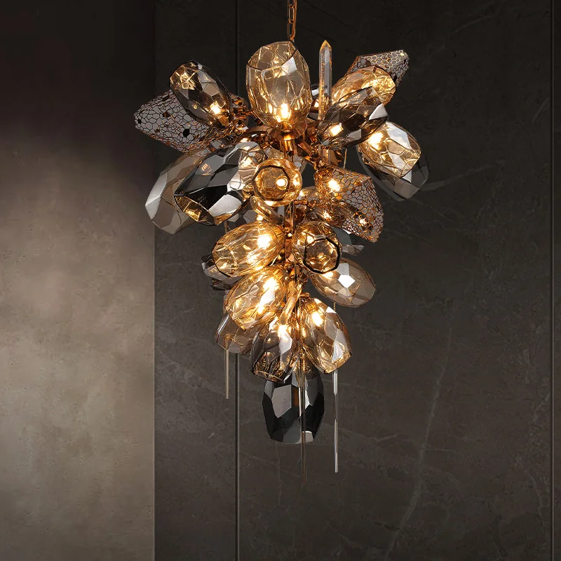 luxury Nordic Latest Decorative indoor decoration Crystal Chandeliers Glass Blown Round lobby Crystal Chandelier Pendant