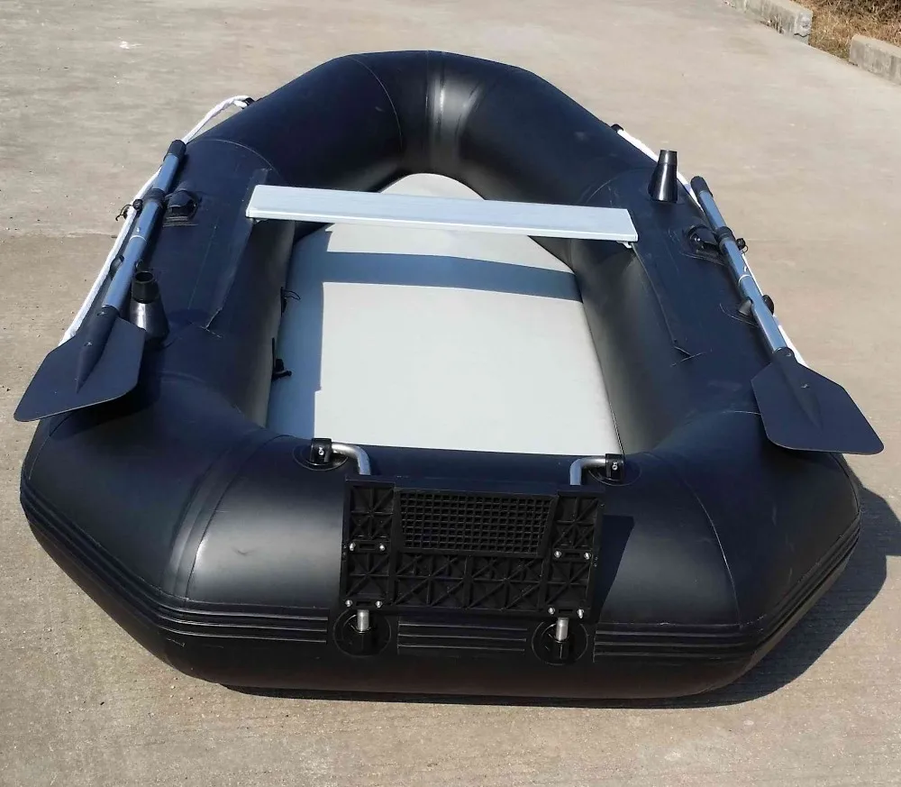 High quality cheap 0.7mm PVC 2.3M inflatable boat or fishing boat with air floor for home use