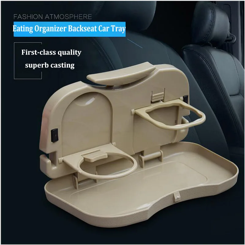 Foldable Car Back Seat Table Cup Holder Drink Tray Used For Storing Beverage Bottles And