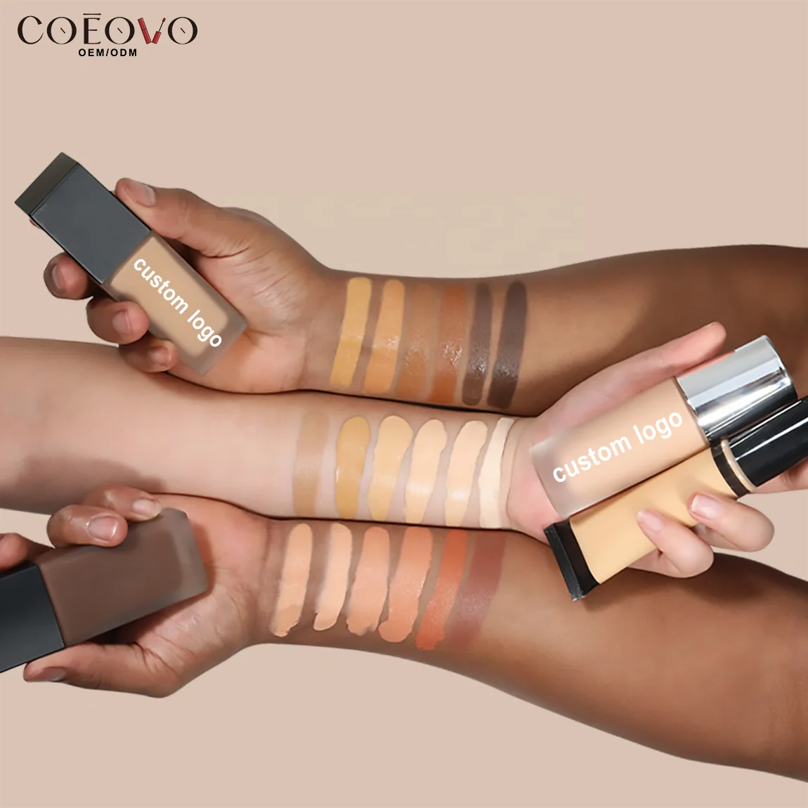 COEOVO custom logo cream full coverage foundation makeup liquid foundation