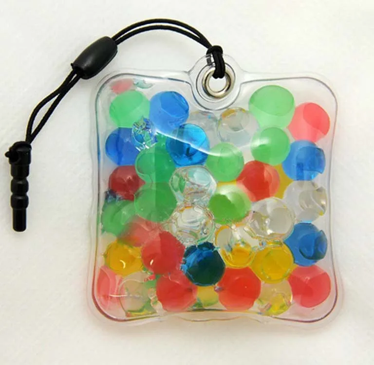 soft crystal pearl beads PVC pendant with earphone dust plug